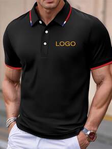 Customized Personalized Men's Casual Polo Shirts Top, Upload You Pictures Or Logo Can Automatically Remove Background, Personalized Text, (Selfie/Family Photo/Couple Photo/Landscape) Birthday Gifts, Business, Workwear Capsule Wardrobe, Men Basic/Street Style, Ideal Gifts For Him, Boyfriend, Family, Friends, For Birthdays, For Vacation/Holiday, For School/Competition, For Sports/Climbing