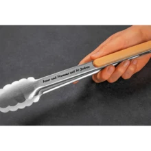 Personalized Stainless Steel Grill Tongs, Ideal As A Father's Day Gift, Father's Day Dad Gift, Men's Gift, Husband Gift - Wood Color - View 8