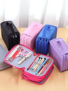 School Pencil Case/Box Pencil Case/Four Layer Pencil Case With 72 Color Holes/School Supplies/Papela Marisa - 灰色 - 查看 4