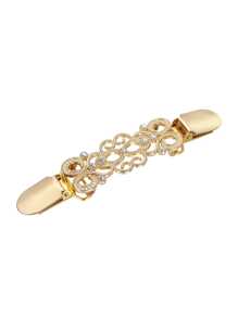 Yanxyad Clips de col de cardigan vintage, pince à la taille pour femmes, broche pour robe et chemise, motif floral argenté et doré pour châle de pull, pince à la taille pour refréner le châle, le cardigan et le col. Broche pour vêtements et cadeaux afin de resserrer la taille du pantalon