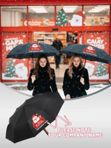 [Minimum Order: 1 Pc] [Customized Christmas Gift] Customized Christmas Ritual 24 Rib Dual-Use Automatic Three-Fold Umbrella
