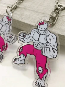 Sanrio 1pc Hello Kittyes Kuromi Cinnamoroll Acrylic Keychains - Cute Cartoon Keychain Pendants Funny Fitness Styling