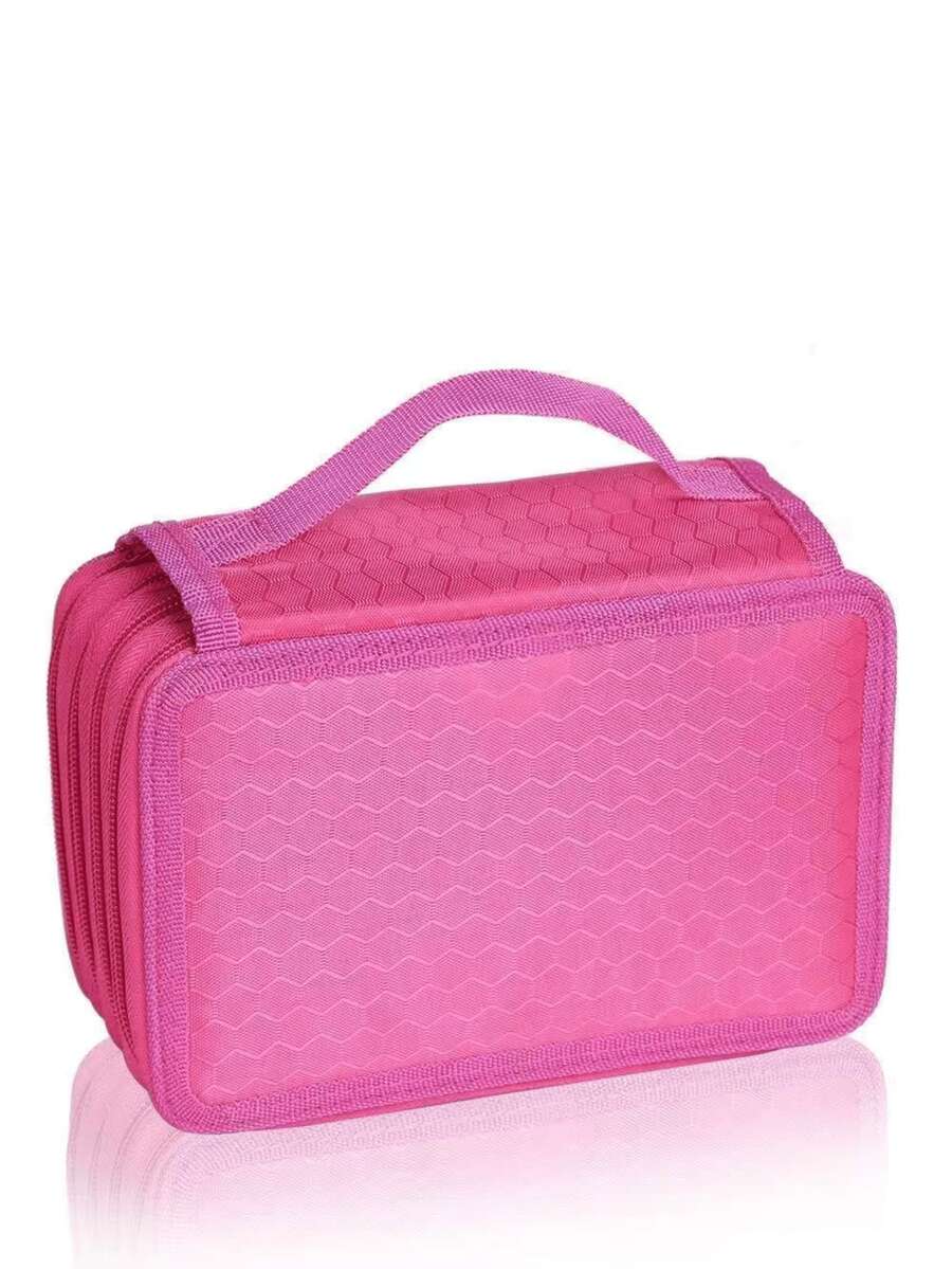 School Pencil Case/Box Pencil Case/Four Layer Pencil Case With 72 Color Holes/School Supplies/Papela Marisa - Màu Hồng Tươi - Xem 1