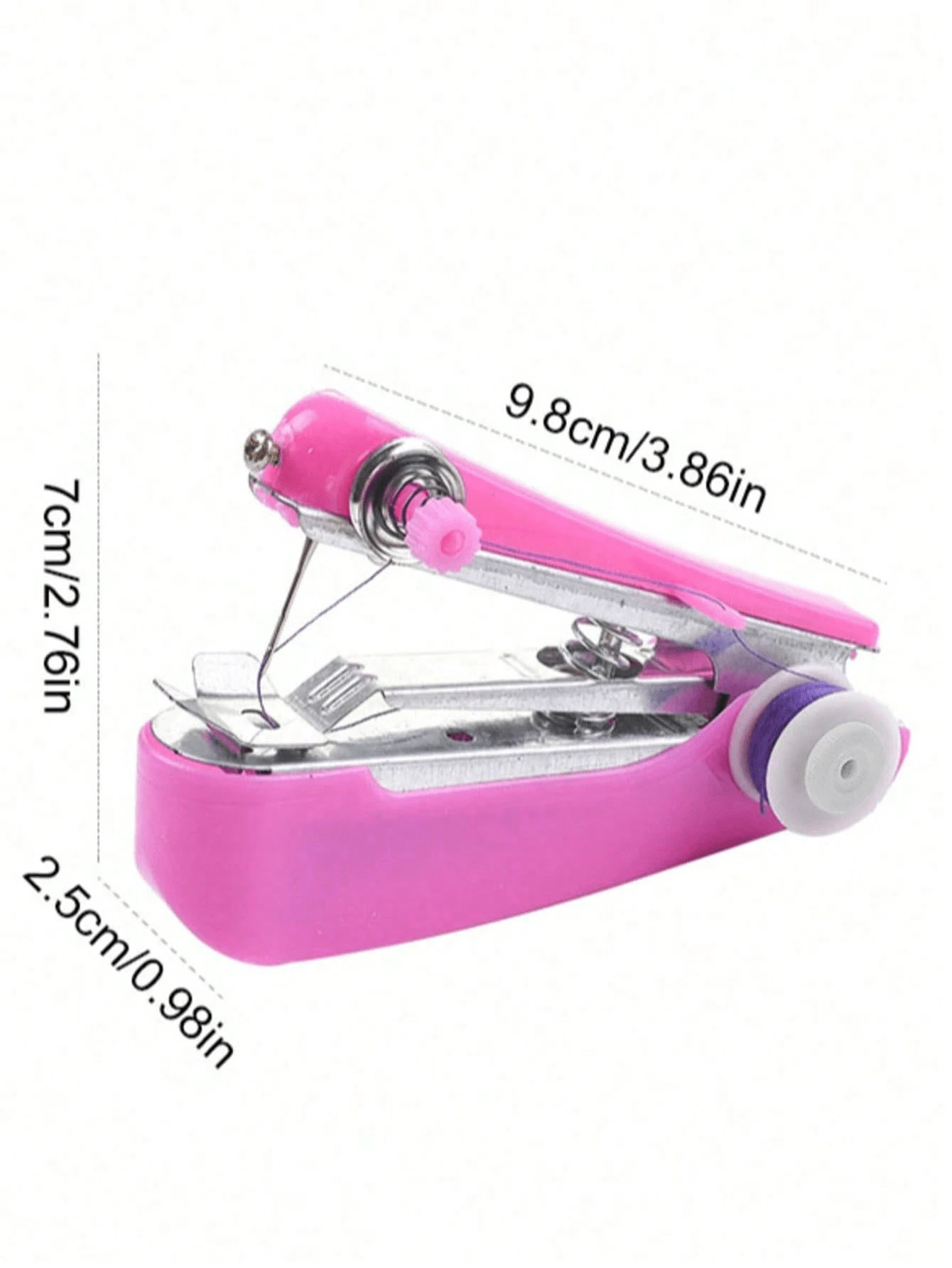 1 pieza Máquina de coser manual portátil y mini, máquina de coser manual para uso doméstico y de viaje, conveniente y rápida para reparación de ropa - compacta, ligera y fácil de usar como herramienta de costura - Multicolor - Añade 9