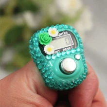Set de 3 a 6 piezas Contador digital portátil con forma de flor, contador de anillo de estilo árabe de colores
