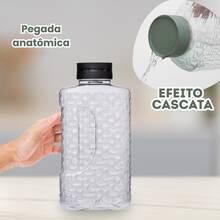 Water Bottle Juice Jug Refrigerator Hygienic Lid Automatic With Waterfall Effect 1.9L Colors - màu đen - Xem 3