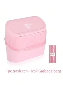 Car Trash Can With Lid , Leak-Proof, 1pc Trash Can + 1 Rolls Of Garbage Bags, Car Storage Box, Car Organizer, Car Side Door Hanging Storage Box, Mini Creative Car Trash Can, Portable Hanging Trash Can For Vehicle Organization, Suitable For A Wide Range Of Vehicle Models, Car Interior Accessories