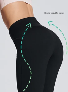 Catch Halo 4-Way Stretch Seamless Flared Yoga Leggings For Women - High Waist Tummy Control & Scrunch Booty Lifting Yoga Pants | Slim Fit Squat-Proof Breathable Sweat-Wicking Fabric Workout Pants For Gym, Yoga, Pilate, Running, Cycling (Black, XS~XL)