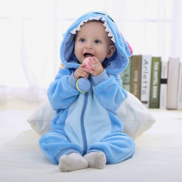 nerd hunters Pyjama Onesie Alien Bleu - Costume, Déguisement et Grenouillère pour Bébés