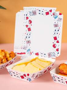 10/25 Stücke Würfel Spielkarten Design Essens Box, Pommes Box, Popcorn Box, Popcorn Box, geeignet für Geburtstags-Party Deko, Heim Kino Snack Box, für Lunchbox, Bäckerei, Sandwich, Burger Restaurant
