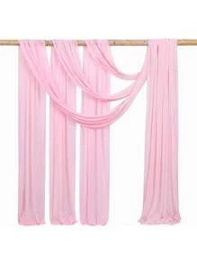 1/2pcs Elegant Light Gray Chiffon Table Runner, Sheer Draping Fabric Panel, Arch Drapes Sheer Backdrop Curtains For Party Decor, Wedding Decor, Room Decor And Home Decor
