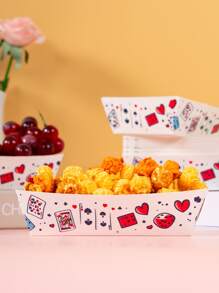10/25 Stücke Würfel Spielkarten Design Essens Box, Pommes Box, Popcorn Box, Popcorn Box, geeignet für Geburtstags-Party Deko, Heim Kino Snack Box, für Lunchbox, Bäckerei, Sandwich, Burger Restaurant