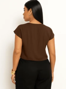 Basic Cropped Modeling With Perfect Fit Factory Price Get Yours Now - Rust Brown - View 4
