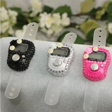 Set de 3 a 6 piezas Contador digital portátil con forma de flor, contador de anillo de estilo árabe de colores