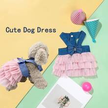 1 pièce Robe en dentelle pour animaux de compagnie, robe en dentelle, harnais jupe d'été, vêtements pour animaux de compagnie, jupe à rayures pour chihuahua, vêtements pour princesse de chaton, vêtements mignons pour chiots, vêtements pour animaux de compagnie, robe en dentelle pour animaux de compagnie, costume pour chihuahua bichon yorkie, rafraîchissante pour petits et moyens chats et chiens - Voir 5