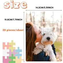 20pcs/Pack Blank White Puzzle, Sublimation Puzzle Craft, White DIY Customizable Puzzle, Suitable For Heat Press & Heat Transfer Puzzle Crafting