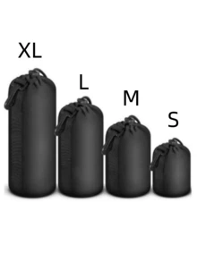 1/4 包相机镜头包，优质氯丁橡胶材质，防水大容量设计，柔软相机镜头包，镜头保护套，单反相机镜头包收纳包潜水料镜头包镜头袋防水腰包防震镜筒，适用于大多数佳能数码单反相机，