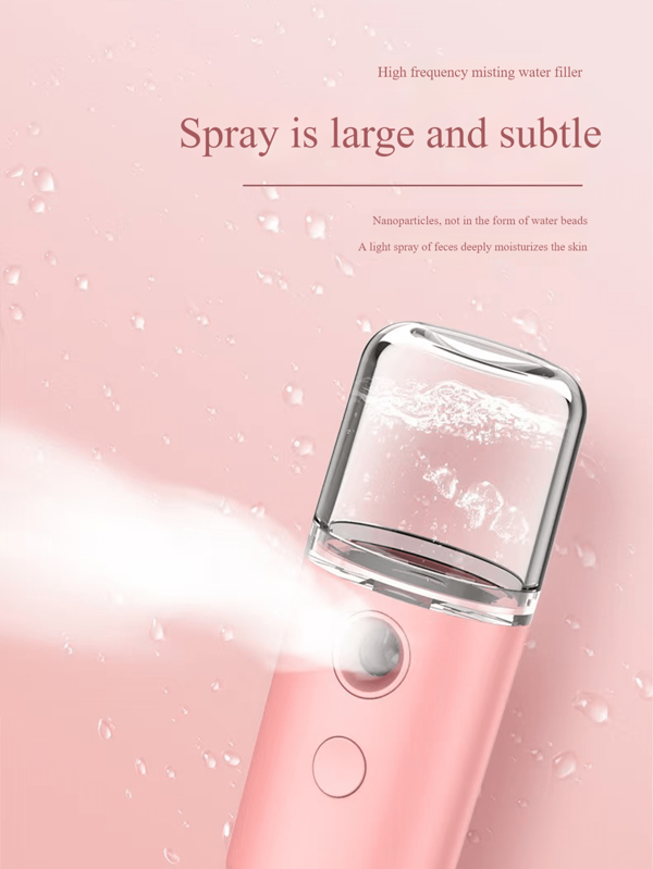 Handheld Nano Facial Mister And Mini Fan, Portable Moisturizing Cool Mist Sprayer Humidifier For Home Use