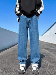 Men's Baggy Straight Wide Leg Jeans Streetwear Oversized Skate Style