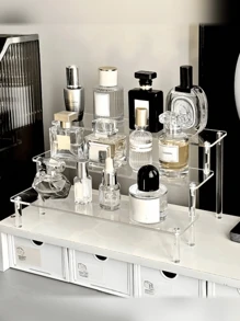 1-Pc Luxurious Transparent Acrylic Multi-Layer Perfume Display Stand | Room Beauty Storage Display Stand Home Decor Back To School Room Decor School Supplies
