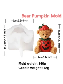 Halloween Bear Silicone Mold, Witch Bear Candle Mold, Terrifying Halloween Candle Making Mold, Crow Skull Head, Pumpkin Bear Candle Mold, Animal Bear Resin Mold, Scented Gypsum Mold, Home Desktop Decoration, Parent-Child DIY, Party Scene Arrangement