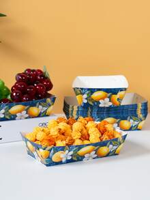 10/25pcs Lemon Daisy Food Boxes, Fries Boxes, Popcorn Boxes, Birthday Party Decorations And Home Movie Night Snack Boxes, Suitable For Lunch Box, Bakery, Burger Restaurant