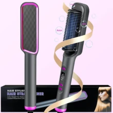 3-Minute Fast Hair Straightening Brush With Ceramic, 3 Temperature Settings (140°C/ 180°C/ 210°C), LED Display, Negative Ion Technology, Perfect For Home And Travel, Perfect Gift For Women, Fashion Hair Tools - US A Type Plug(110-127V) - View 5