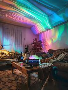 1pc Enchanting Starry Sky Lights - Illuminate Romantic Bedrooms, Add Sparkle To Holidays, Camping Adventures & Parties - A Dreamy Gift For All Occasions, 2 In 1 Northern Lights And Ocean Wave Projector - Multicolor - View 3