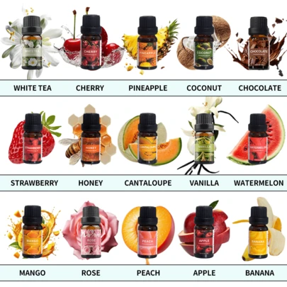 Fruit Fragrance Oil: Pineapple, Strawberry, Honey, Mango, Watermelon, Chocolate, 10ML Aromatherapy To Uplift Mood, Suitable For Aroma Diffusers, Wax Melts Making, Home Fragrance Oils