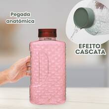 Water Bottle Juice Jug Refrigerator Hygienic Lid Automatic With Waterfall Effect 1.9L Colors - Vinho - 查看 3