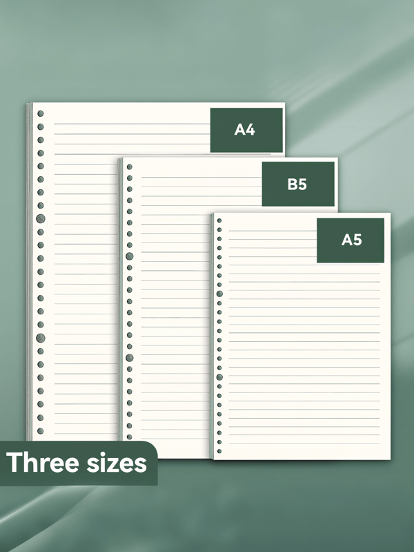 Advanced Thick Refill Notebook Sheets, 60pcs/120pages, Available In A4, B5, A5 Sizes, With Grid, Lined, And Blank Formats To Meet Various Needs. Smooth Paper For Flowing Writing Without Ink Blotting, Suitable For Office, School, Meeting, Accounting, DIY, Life Recording, Fitness Planning, Back To School, And More.