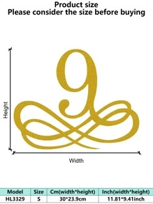 1PC Rustproof Wrought Iron Wall Art - European Vintage Baroque Golden Decorative Painting Artistic Letter Wall Mura Room Decor Bedroom Decor Home Decor Wall Decor
