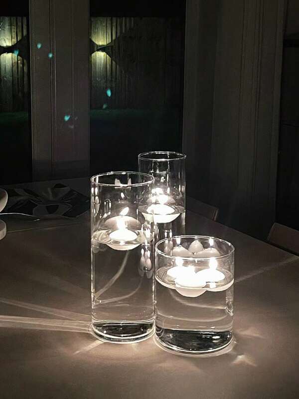 6/10/16pcs Small Floating Smokeless Tealight Candles For Weddings, Parties, Home, Room, Bedroom, Living Room, Outdoor, Pool, Candlestick Decoration, Romantic, Wedding Decor