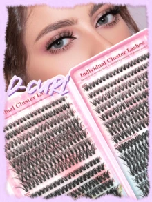 640PCS/280PCS Individual Lash Clusters High Capacity 30D+40D+50D D Curl 9-16mm DIY Lash Clusters Natural Look&Extra Thick&Wispy&Ultra Soft&Super Light Reusable Individual Segmented False Eyelashes Eyelash Extension Kit With Makeup Tools Bond And Seal&Lash Tweezers&Lash Brush For Self Use At Home Or On-The-Go For Daily Life&Wedding&Dating&Party&Music Festival&Halloween - 黑色 - 查看 2