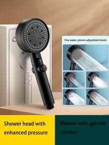 1 pieza Ducha de mano presurizada, con soporte y manguera de ducha, cabezal de ducha ajustable de 5 modos, boquilla de ducha para baño, rociador de ducha, accesorios de baño, disfruta de una experiencia de baño de lujo