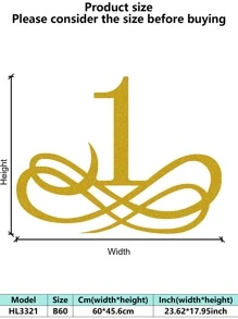 1PC Rustproof Wrought Iron Wall Art - European Vintage Baroque Golden Decorative Painting Artistic Letter Wall Mura Room Decor Bedroom Decor Home Decor Wall Decor