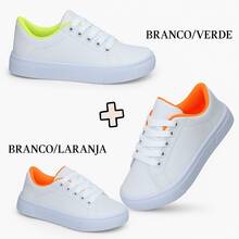 Kit 2 Pairs Of Versatile Boys' High School Sneakers For Everyday Wear With Style - 橘色 - 查看 2
