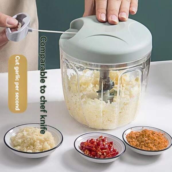 1pc 500ml/900ml Vegetable Slicer, Manual Slicing Machine, Multi-Functional Garlic Crusher, Garlic Grinder, Garlic Press, Vegetable Slicer, Creative Fruit Mincer, Manual Garlic Chopper, Kitchen Tool