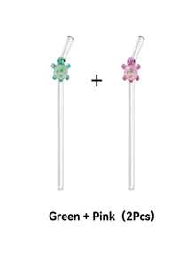 1 pièce/1 set de paille en verre design de dessin animé coloré tortue, paille en verre réutilisable coudée, pour smoothies, lait thé, jus, cocktails, boissons froides, café, fournitures de fête, camping/voyage/été/vacances/cuisine, fournitures scolaires