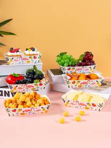 10/25 piezas Cajas para snacks con flamenco y frutas, cajas para papas fritas, cajas para palomitas, decoraciones de fiesta y cajas para snacks de noche de cine, aptas para loncheras, panaderías, restaurantes de hamburguesas