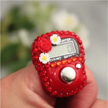 Set de 3 a 6 piezas Contador digital portátil con forma de flor, contador de anillo de estilo árabe de colores