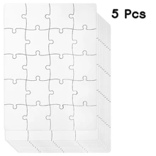 20pcs/Pack Blank White Puzzle, Sublimation Puzzle Craft, White DIY Customizable Puzzle, Suitable For Heat Press & Heat Transfer Puzzle Crafting