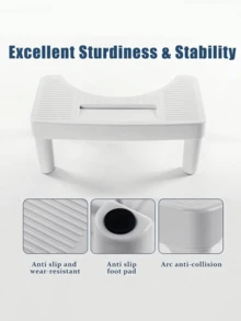 1pc Ergonomic Squatting Toilet Stool, Non-Slip Bathroom Footrest, Compact Design Saves Space, Home Health Product, Bathroom Accessory For Squatting Assistance
