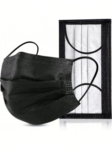 20 Peças Máscaras Faciais Descartáveis Não Tecidas Planas, Respiráveis e Confortáveis, Segurança com Alça para a Orelha, Adequadas para Viagens ao Ar Livre, Reuniões e Escritório