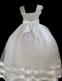 Vestido Primera Comunion Niña Vestido Listones - Blanco - Ver 2