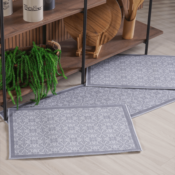 Kit Jogo de Tapetes Antiderrapante para Cozinha Kit Passadeira com 3 peças LAUNE HAUS