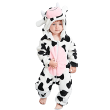 nerd hunters Pluszowa Piżama Kigurumi Krówka – Śpiochy Cosplay Dla Niemowląt - Black and White - View 2