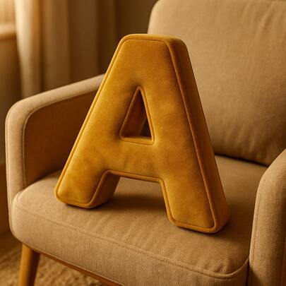 ENTRENUDOS Almohada Letra [A–Z] 40 cm | Cojín Decorativo Infantil en Terciopelo Suave