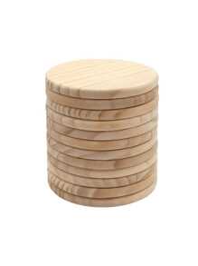 5/10 piezas Posavasos redondos de madera en blanco de 4 pulgadas, manualidades de pintura y tallado en madera para la decoración del hogar