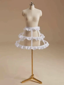 1 件女式黑白多季节、夏季透气衬裙、短衬裙、衬裙、洛丽塔衬裙、超大蓬松婚纱、不对称、南瓜、桶形、多层蕾丝网钢骨荷叶边可调节衬裙、巴洛克、洛可可风格，适合婚礼、活动、表演、角色扮演 - 多色 - 查看 18